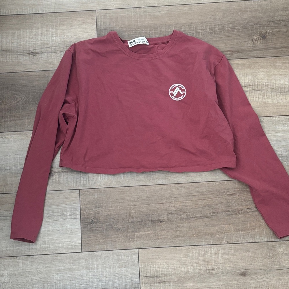 Alphalete Dusty Rose Long Sleeve Crop Top